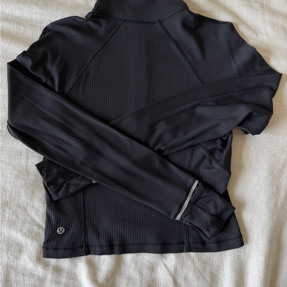 Lululemon Rulu Ribbed Cropped Half Zip — Black — Size 6 - Picture 9 of 9